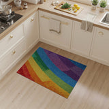 Diagonal Rainbow Stripe Tufted Area Rug