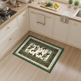 Green Mallard Duck Floral Vintage Area Rug