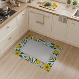 Vibrant Lemon Orange Sunflower Fruit Pattern Rug