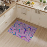 Vibrant Rainbow Swirl Pink Area Rug