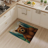 Majestic Grizzly Bear in Pine Forest Rug