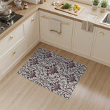 Vintage Maroon Damask Floral Area Rug