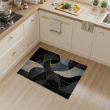 Gold Accent Geometric Abstract Area Rug