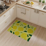 Yellow Sunny Lemon Slices Yellow Area Rug