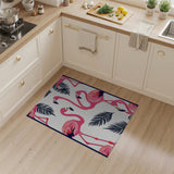 Pink Pink Flamingo Palm Leaf Area Rug
