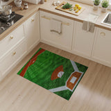 Baseball Diamond Area Rug - Lush Green Field Turf
