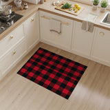 Rustic Red Black Buffalo Plaid Red Area Rug