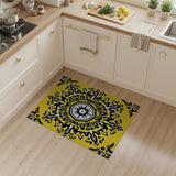 Yellow Traditional Persian Vibrant Yellow Persian Medallion Area Rug