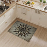 Vintage Distressed Grey Starburst Area Rug
