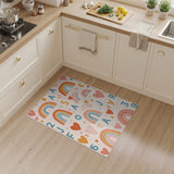 Rainbow Letters and Numbers Kids Area Rug