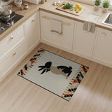 Southwestern Black Rabbit Silhouette Area Rug