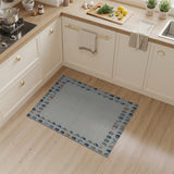 Playful Multi-Color Paw Print Border Rug