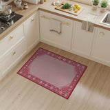 Blush Pink Heart Border Persian Area Rug