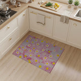Pink Daisy Patchwork Floral Rug