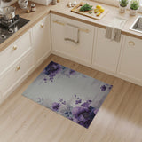 Purple Purple Peony Watercolor Floral Area Rug