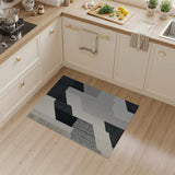Geometric Black White Abstract Area Rug