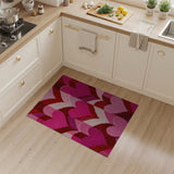 Vibrant Pink Hearts Chevron Area Rug