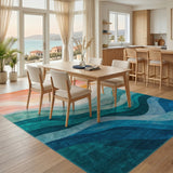 Coastal Wave Sunset Area Rug