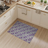 Purple Purple Rose Floral Vintage Area Rug