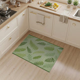 Green Lush Fern Leaf Green Area Rug