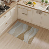 Beige Abstract Wave No. 4 Area Rug