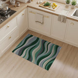 Abstract Area Green Emerald Wave Abstract Area Rug