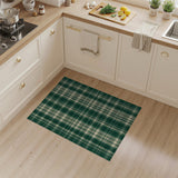 Green Emerald Green Plaid Area Rug