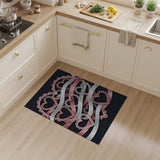 Pink Lace Hearts Ribbon Area Rug
