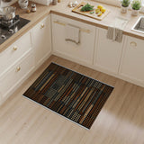 Orange Black Geometric Modern Area Rug