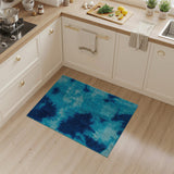 Plush Blue Tie-Dye Shag Area Rug