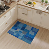 Geometric Modern Blue Geometric Patchwork Area Rug