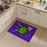Purple Witch Cauldron Bubbling Potion Cartoon Rug