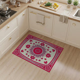 Red Floral Medallion Oriental Area Rug