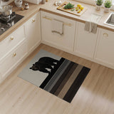 Standing Bear Brown Tan Striped Area Rug