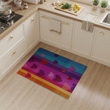 Rainbow Hearts Striped Area Rug