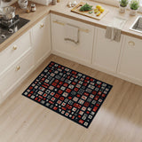 Red Black Geometric Patchwork Area Rug