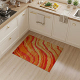Fiery Red Orange Zigzag Geometric Area Rug