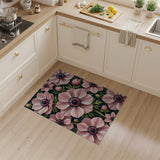 Vintage Pink Anemone Floral Area Rug