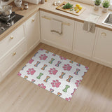 Pink Paw Rainbow Bone Washable Area Rug