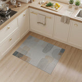 Abstract Organic Shapes Beige Grey Rug