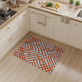 Vibrant Orange Crisscross Geometric Rug
