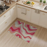 Multi-color and Patterns Vibrant Wavy Pink Red Abstract Area Rug
