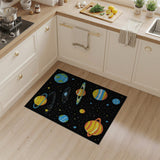 Multi-color and Patterns Retro Pixel Space Planets Area Rug