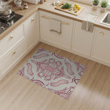 Whimsical Pink Swirl Floral Area Rug