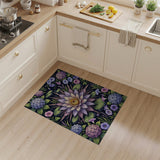 Purple Lotus Water Lily Rug with Hydrangeas
