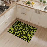 Yellow Bold Yellow Black Geometric Area Rug
