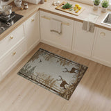 Majestic Woodland Deer Forest Area Rug