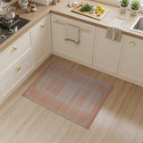 Modern Orange Grid Stripe Area Rug