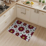 Red Poinsettia Floral Pattern Floral Vintage Area Rug