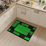 Bold Green Black Geometric Modern Area Rug